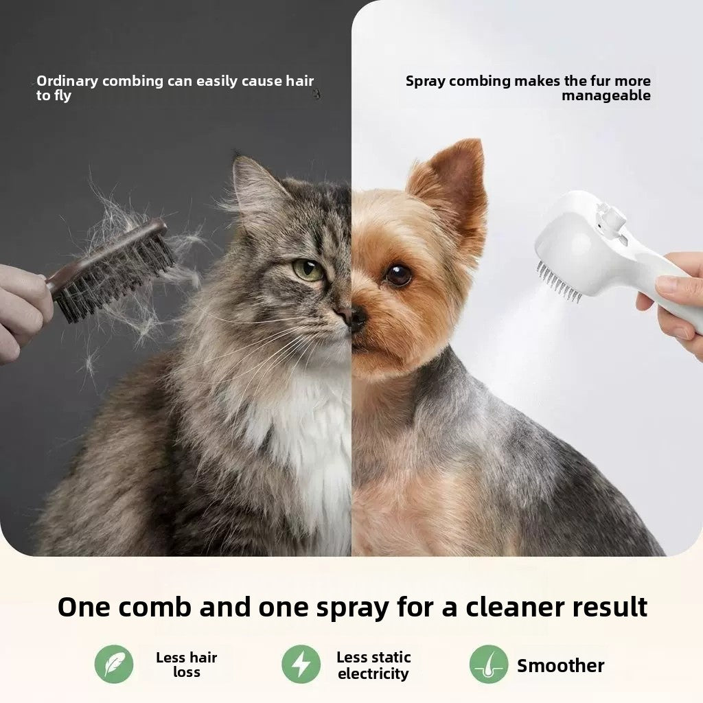Pet Steam Grooming Spray Massage Brush