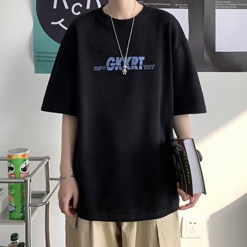 Mens Short Sleeve Tshirt Loose Fit Casual Top