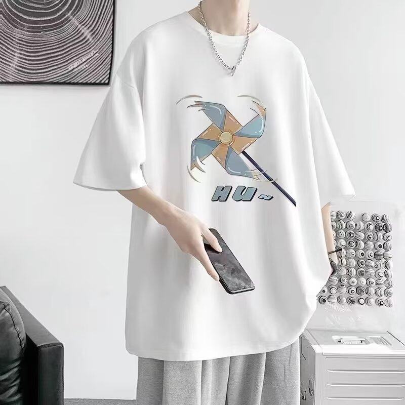 Mens Short Sleeve Tshirt Loose Fit Casual Top