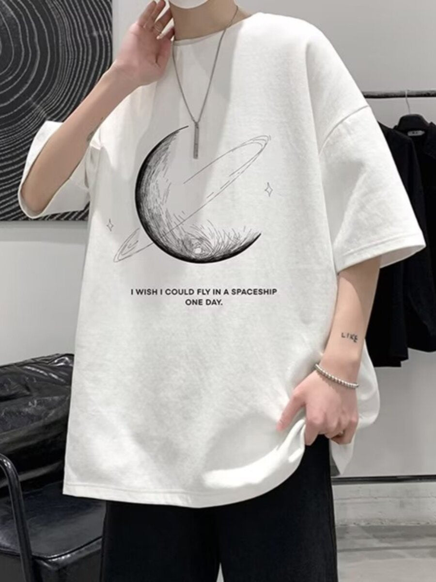 Mens Short Sleeve Tshirt Loose Fit Casual Top