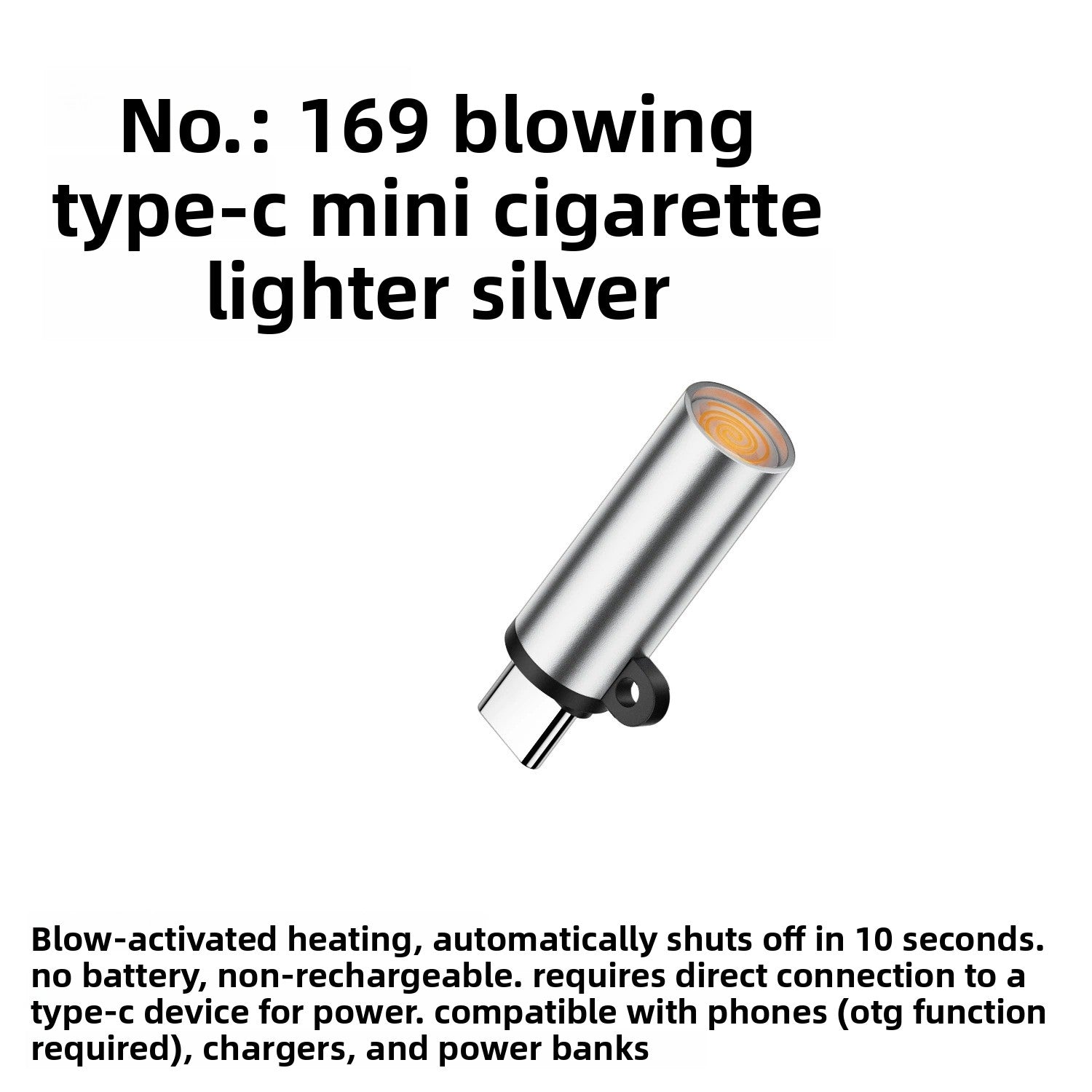 USB Type-C Portable Electronic Lighter