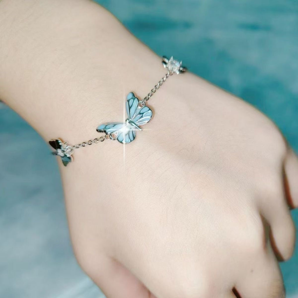 Luminous Butterfly Adjustable Necklace and Bracelet Set