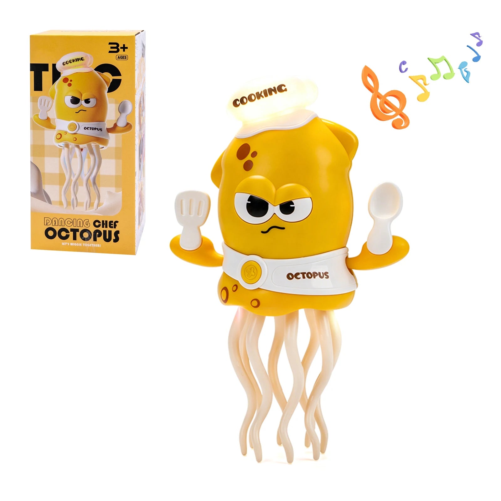 Electronic Dancing Squid Toys with Light&Music Funny Induction Lying Flat Squid Toddler Interactive Development Tummy Time Gifts
