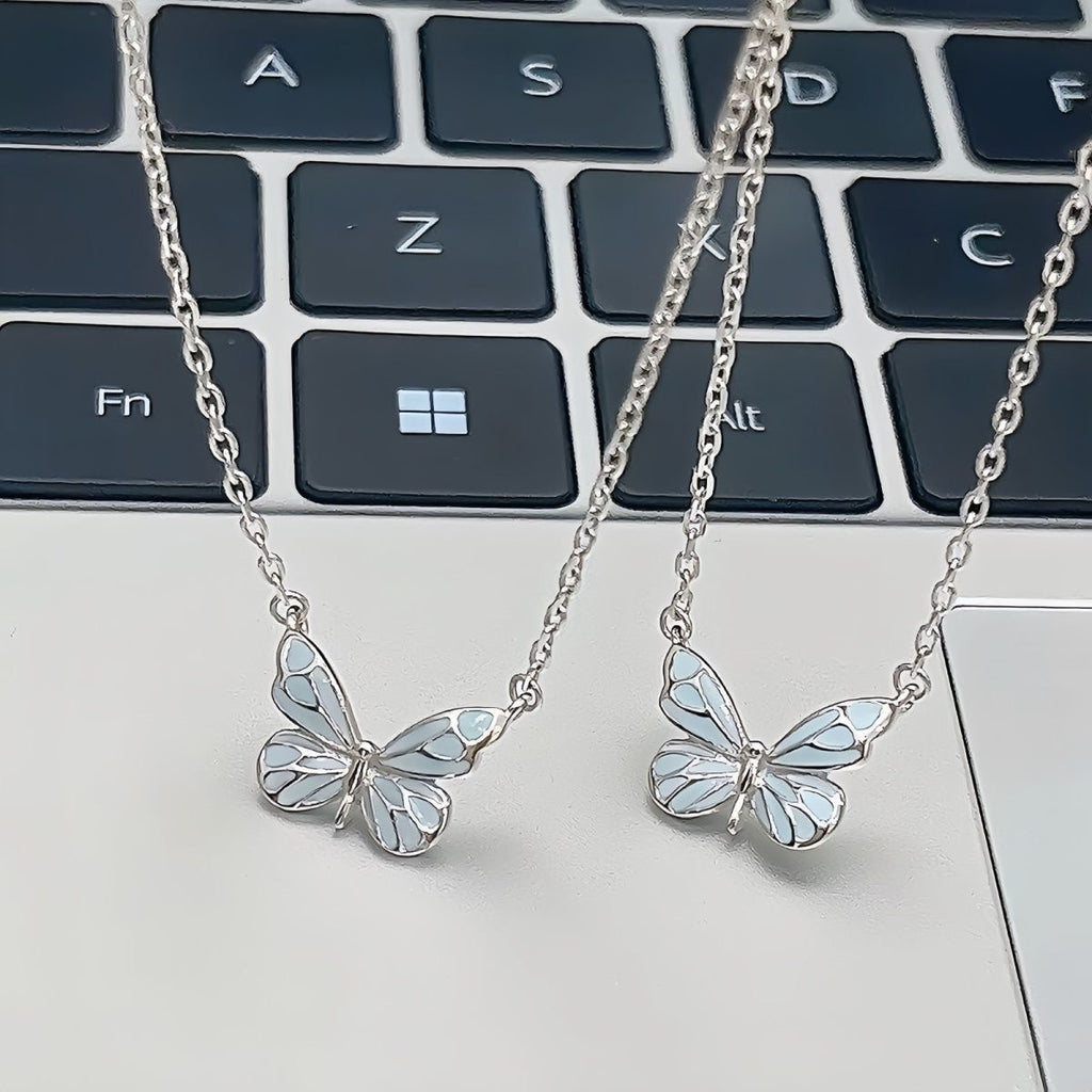 Luminous Butterfly Adjustable Necklace and Bracelet Set