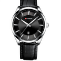 Mens Round Calendar Watch