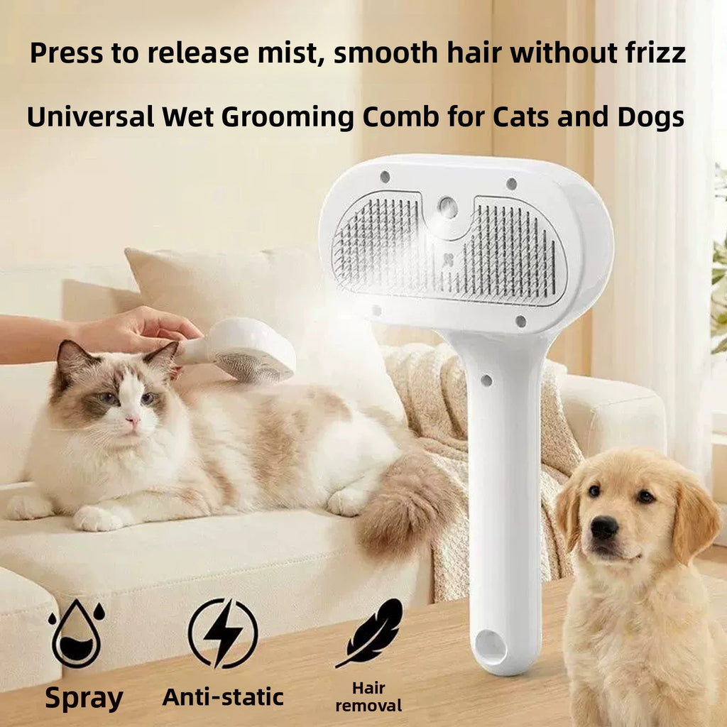 Pet Steam Grooming Spray Massage Brush