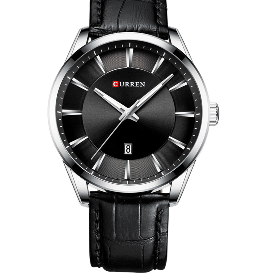 Mens Round Calendar Watch