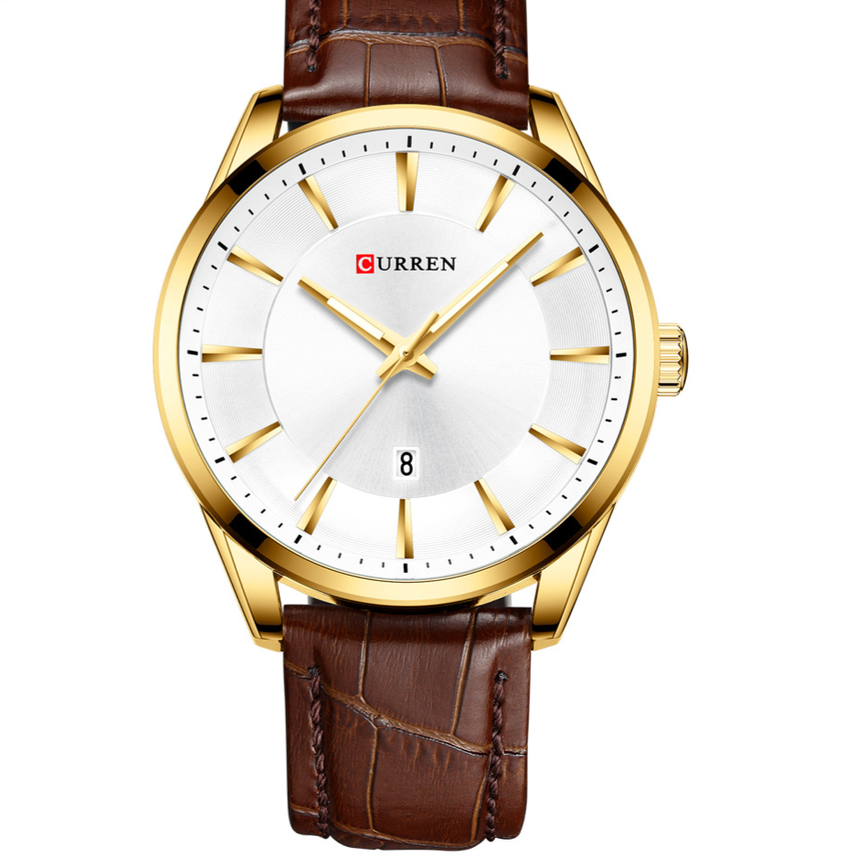 Mens Round Calendar Watch