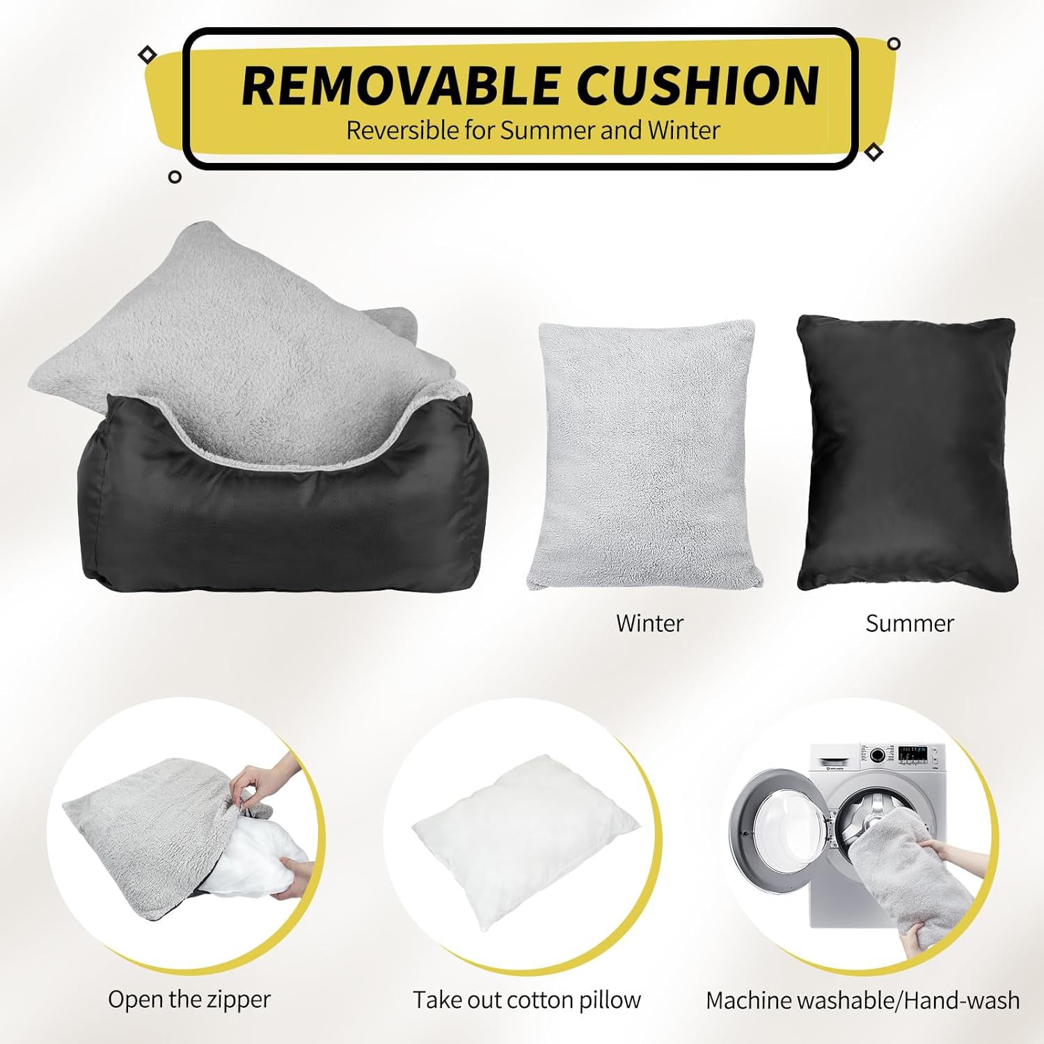 Detachable Washable Pet Car Seat Bed