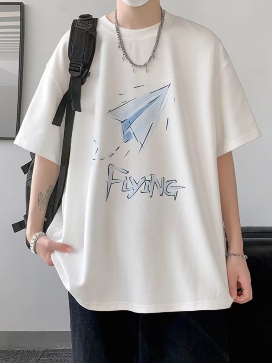 Mens Short Sleeve Tshirt Loose Fit Casual Top