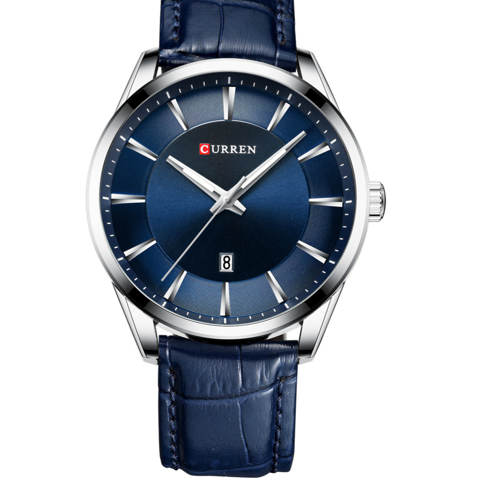 Mens Round Calendar Watch